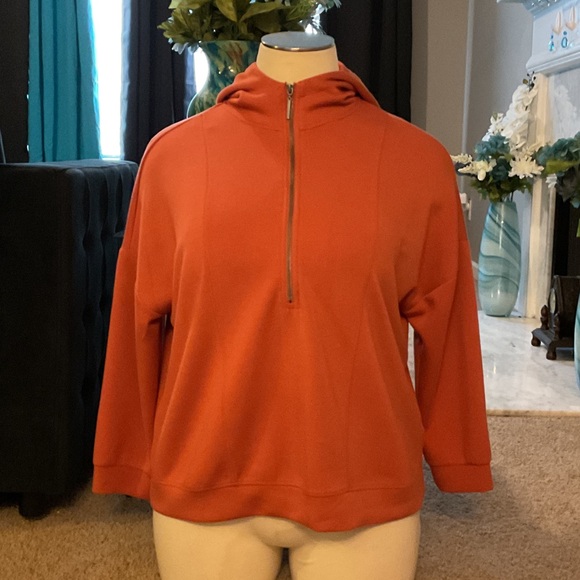 Cable & Gauge Tops - Cable & Gauge Rust Orange Zip-Up Hoodie